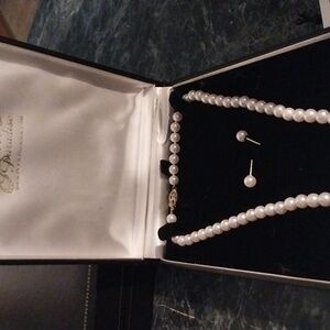 Pearl Paradise akoya saltwater Pearl sets single Strand and earring set 14K gold